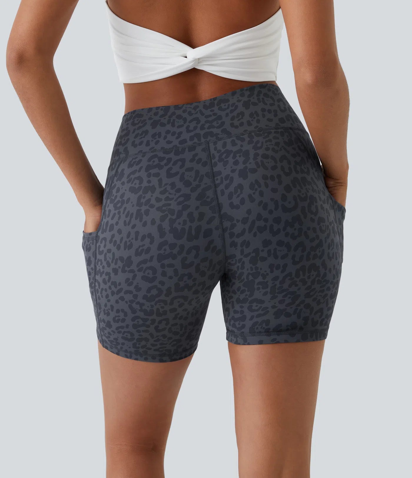 Short Course Biker Yoga Taille Haute avec Poches Latérales