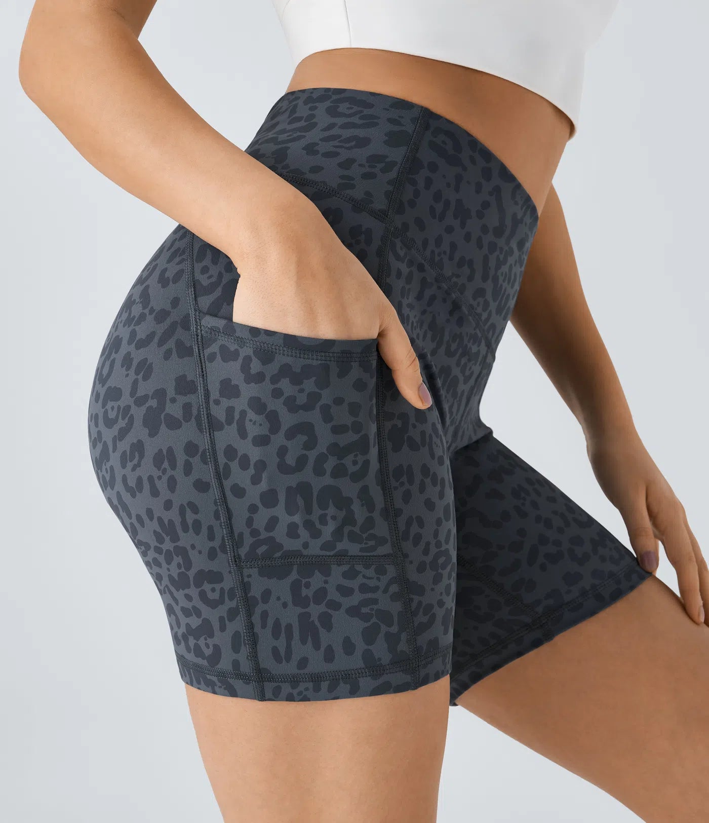Short Course Biker Yoga Taille Haute avec Poches Latérales