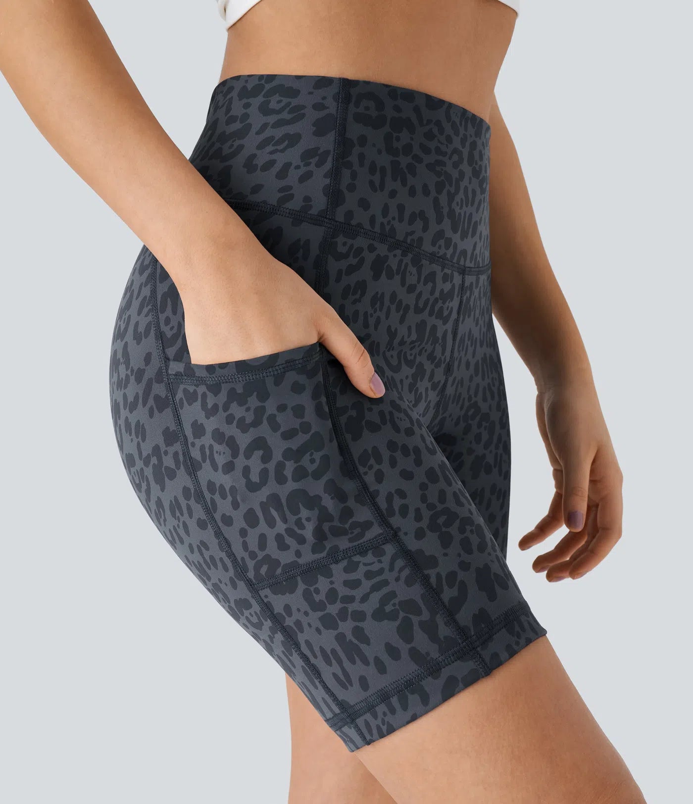 Short Course Biker Yoga Taille Haute avec Poches Latérales