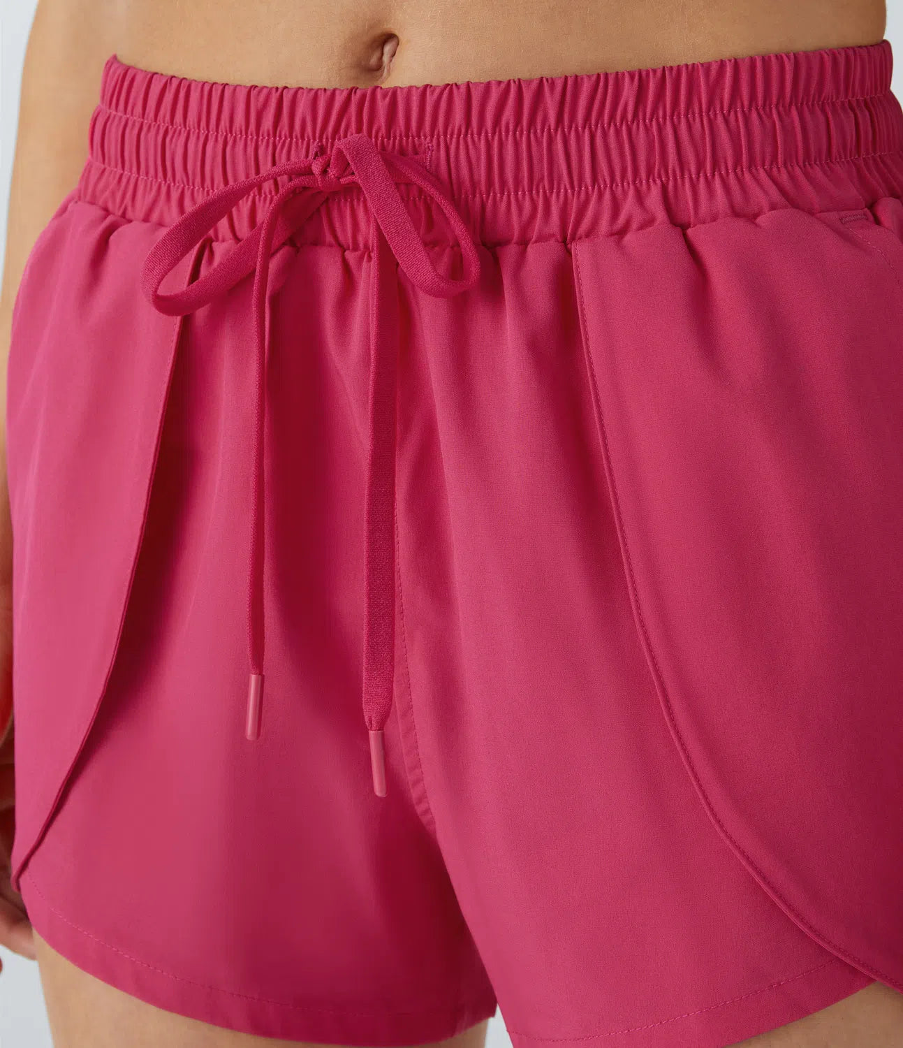 Short Yoga 2-en-1 à Taille Moyenne avec Cordon de Serrage et Poches Latérales
