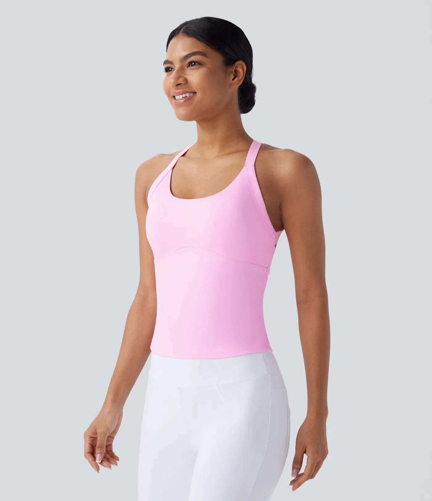 Débardeur de yoga Softlyzero™ Plush dos nu avec découpe et torsade