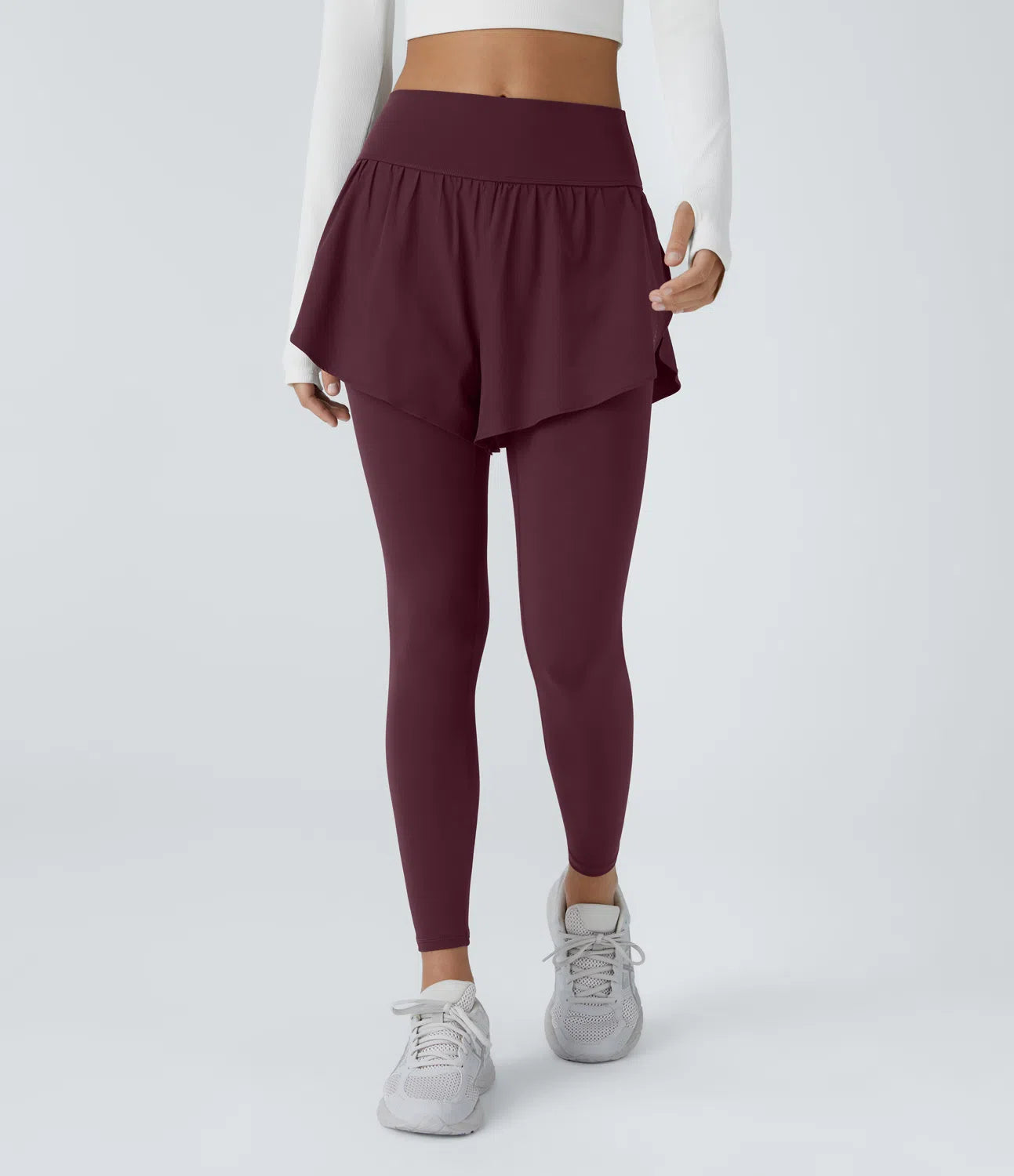 Breezeful™ 7/8 Quick Dry 2-i-1 treningsleggings med høy midje med reflekterende prikker og sidelomme