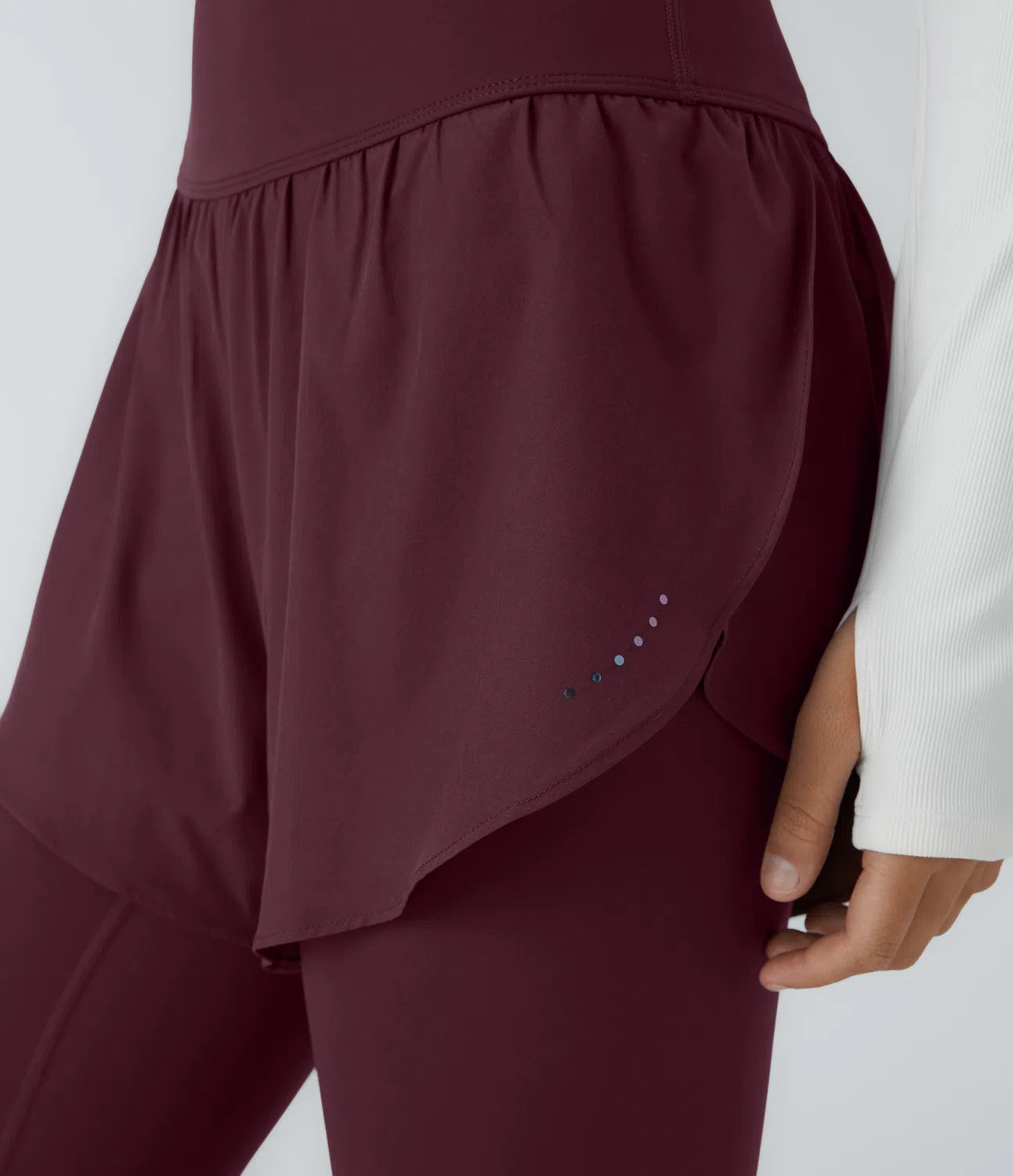 Breezeful™ 7/8 Quick Dry 2-i-1 treningsleggings med høy midje med reflekterende prikker og sidelomme