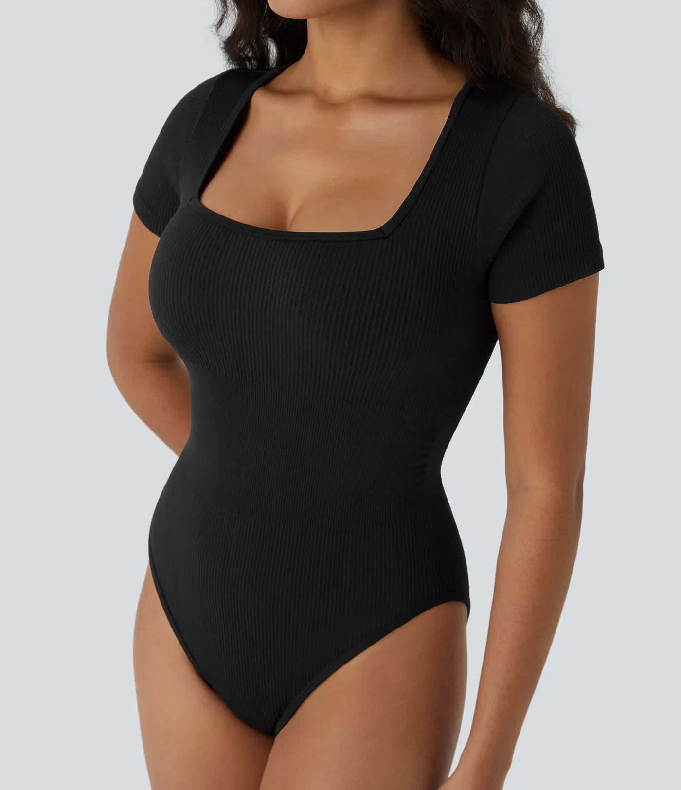 Body Sans Couture - Col Carré & Manches Courtes