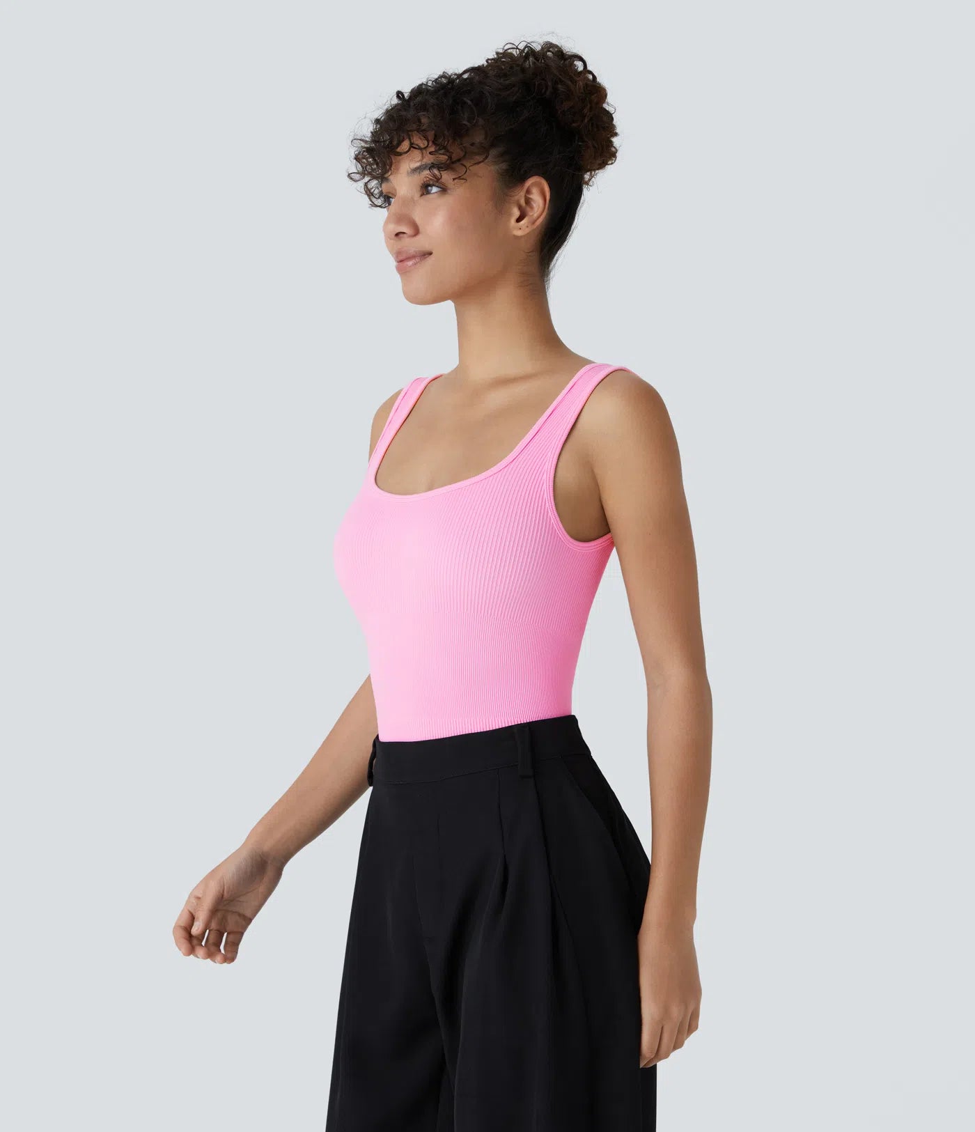 Body sans coutures à col carré et dos nu
