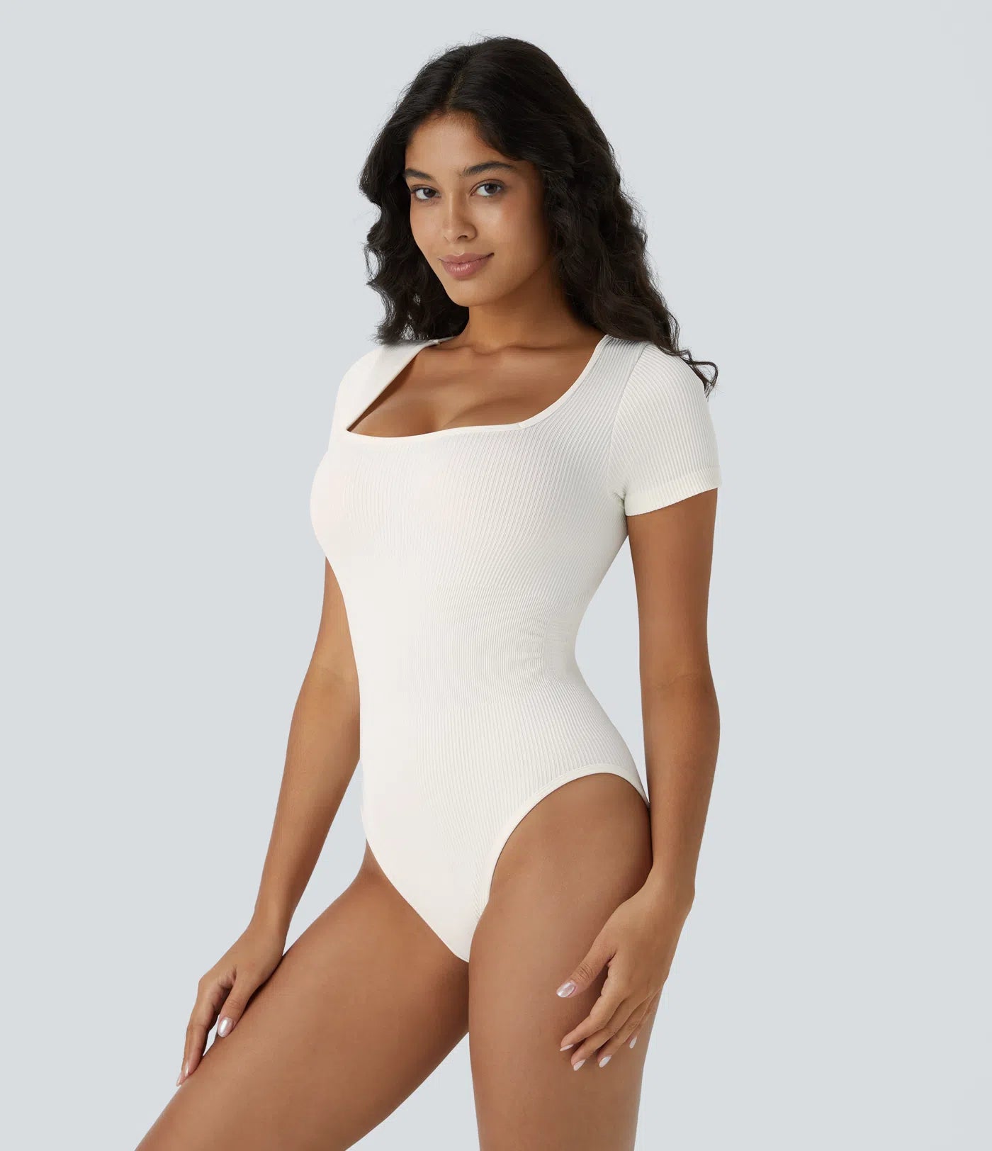 Body Sans Couture - Col Carré & Manches Courtes