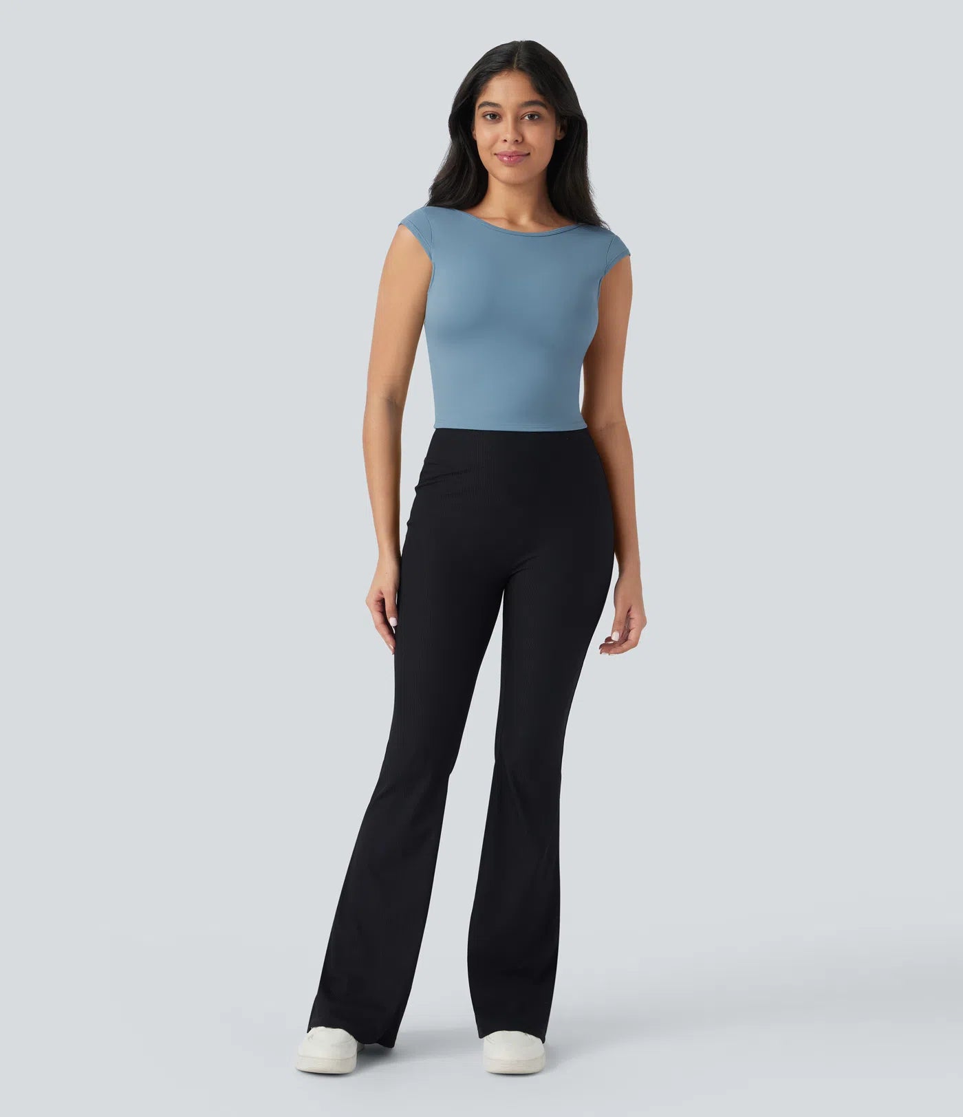 Softlyzero™ T-shirt Casual à Col Bateau et Manches Courte Dos Nu et Court - UPF50+