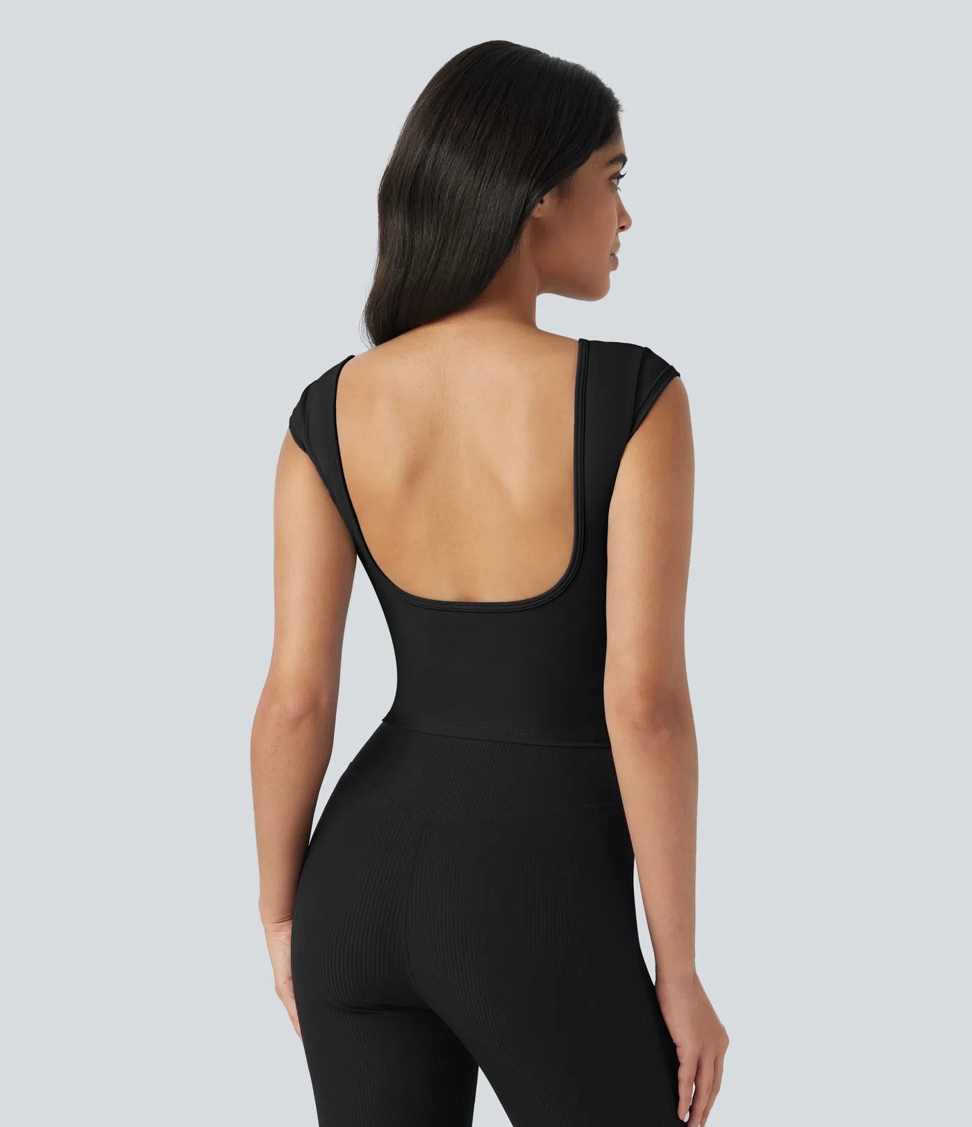 Softlyzero™ T-shirt Casual à Col Bateau et Manches Courte Dos Nu et Court - UPF50+