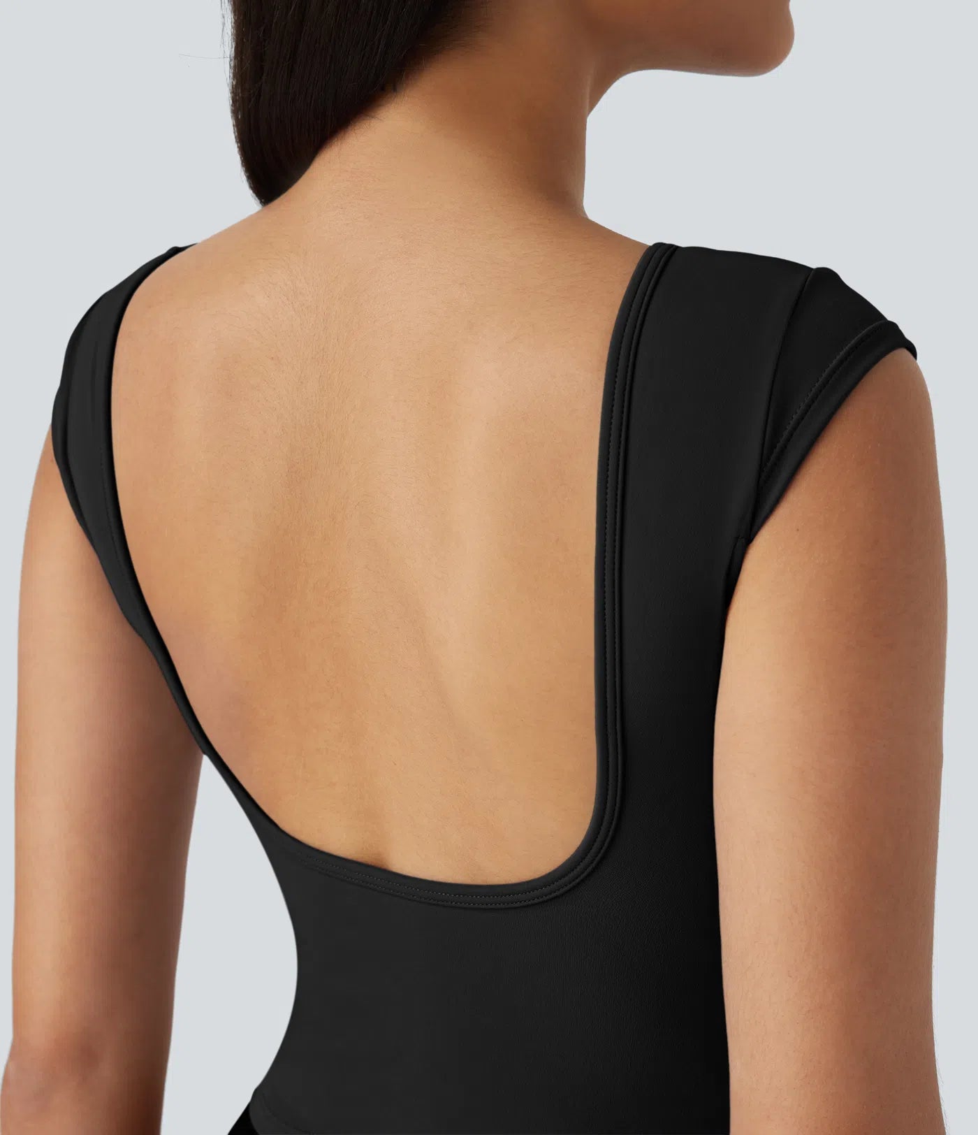 Softlyzero™ T-shirt Casual à Col Bateau et Manches Courte Dos Nu et Court - UPF50+