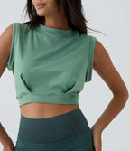 Sleeveless Round Neck Short Yoga Tank Top
