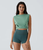 Sleeveless Round Neck Short Yoga Tank Top