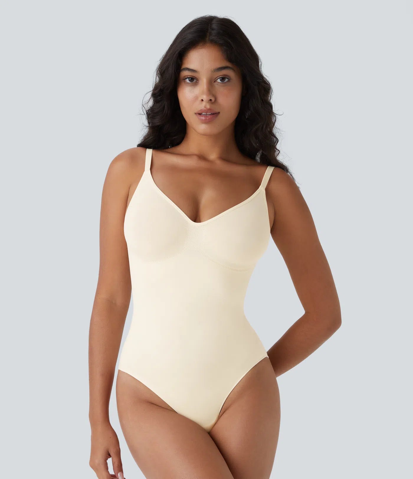 Body sculptant sans couture pour la détente, à bretelles réglables, dos nu, contrôle du ventre et fermeture à boutons-pression