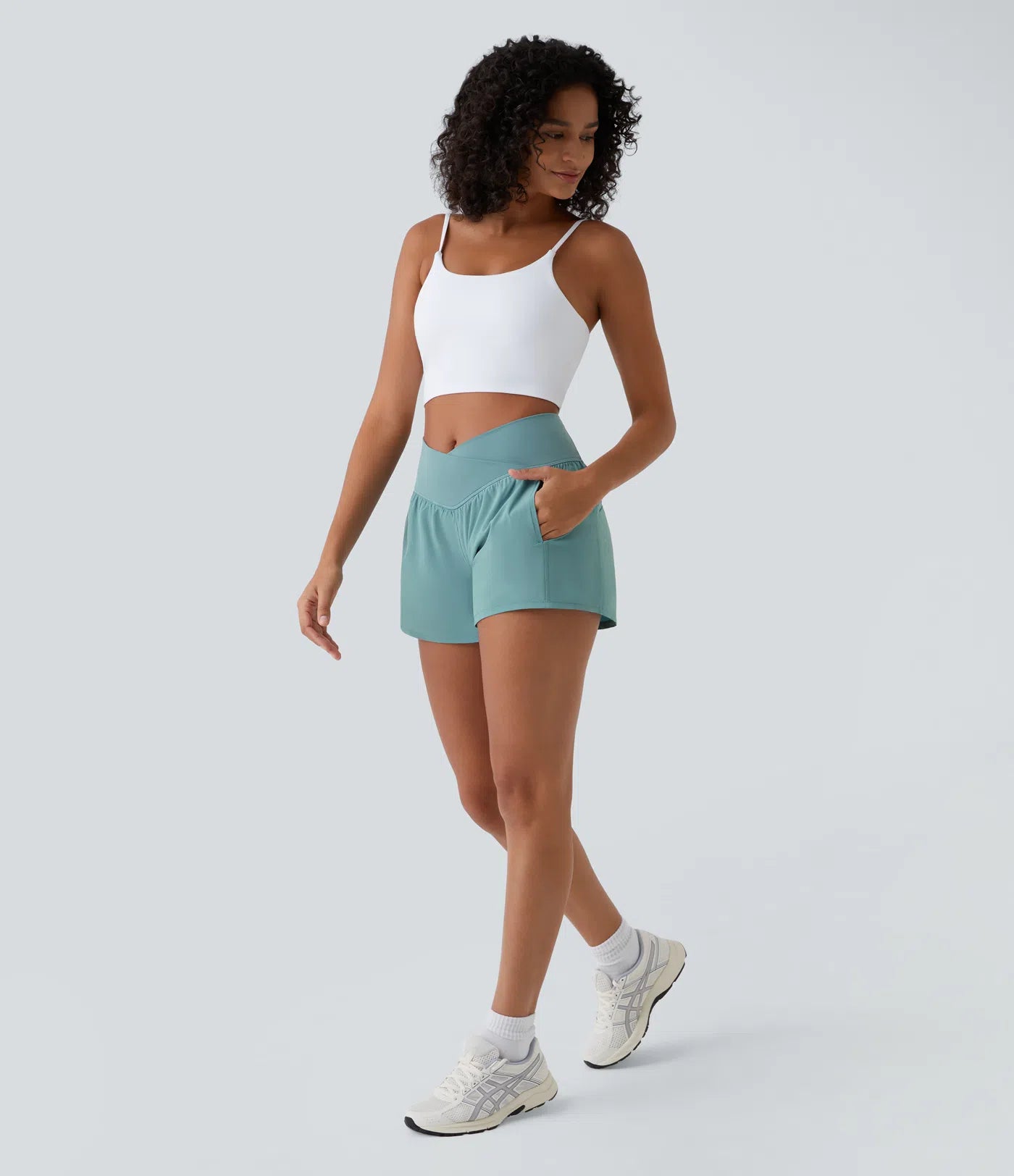 Breezeful™ Shorts 10cm Yoga Séchage Rapide 2 en 1 Taille Haute Poches Latérales Croisées