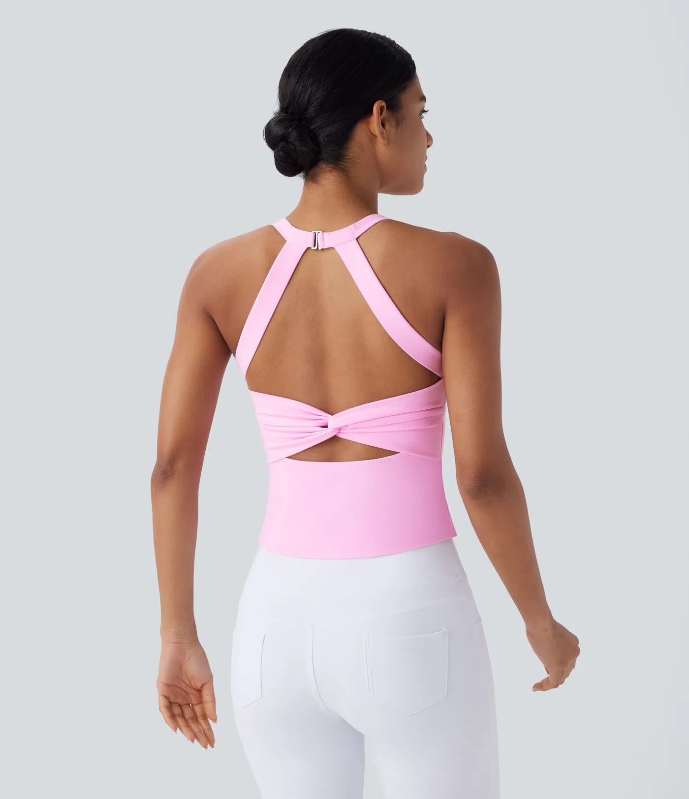 Débardeur de yoga Softlyzero™ Plush dos nu avec découpe et torsade