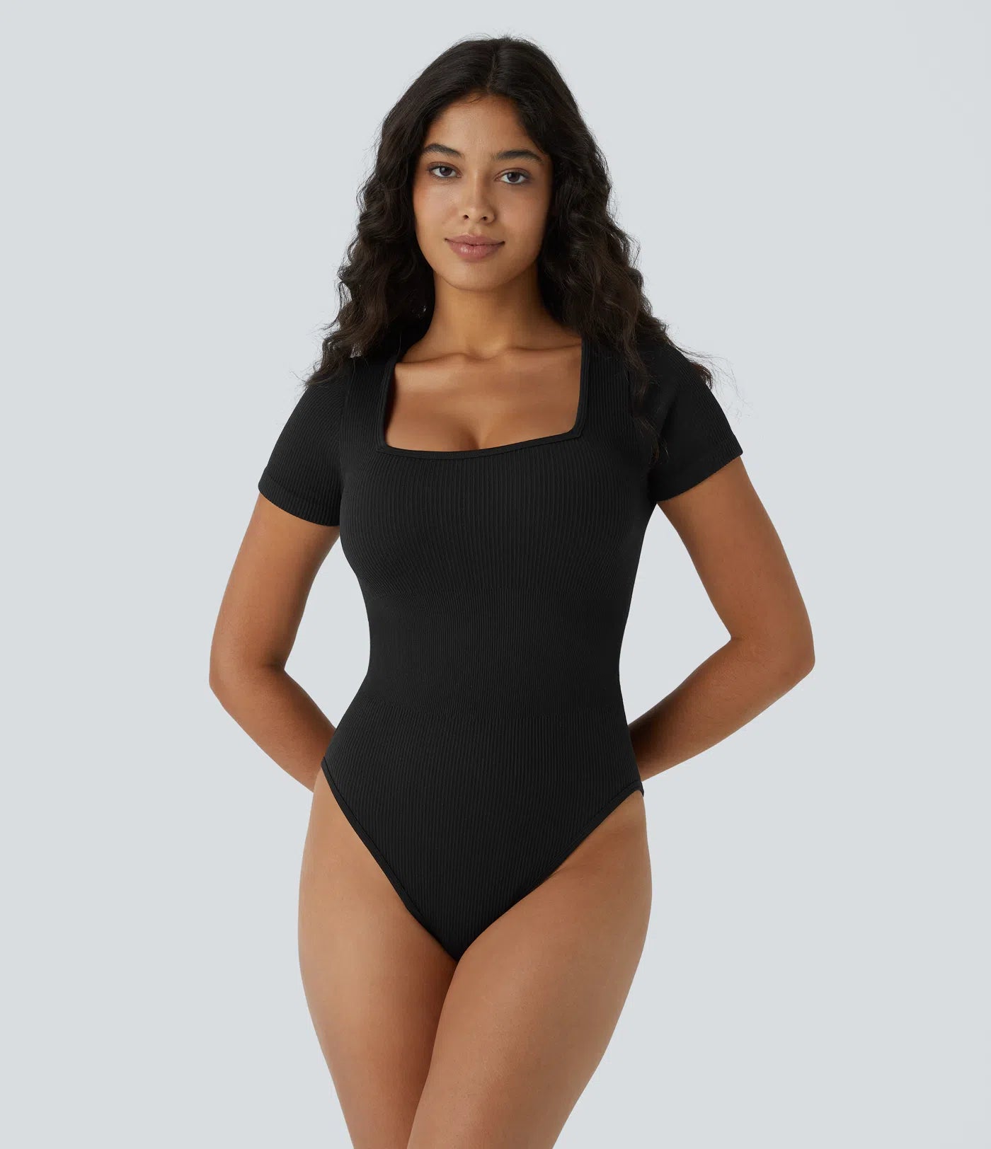 Body Sans Couture - Col Carré & Manches Courtes
