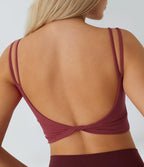Twisted Backless Double Straps Crop Yoga Tank Top