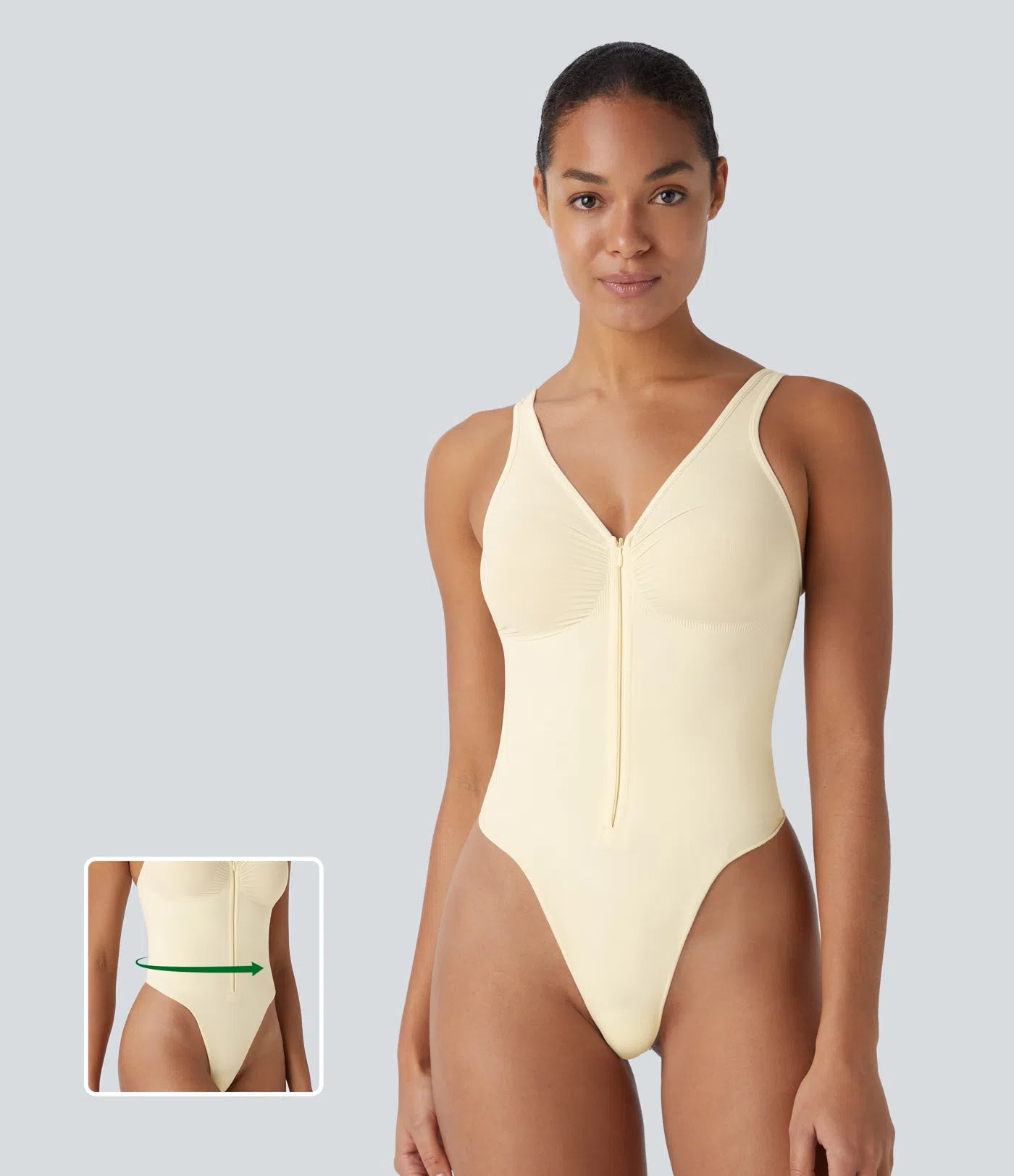 Body gainant sans coutures Flow avec bretelles ajustables et zip