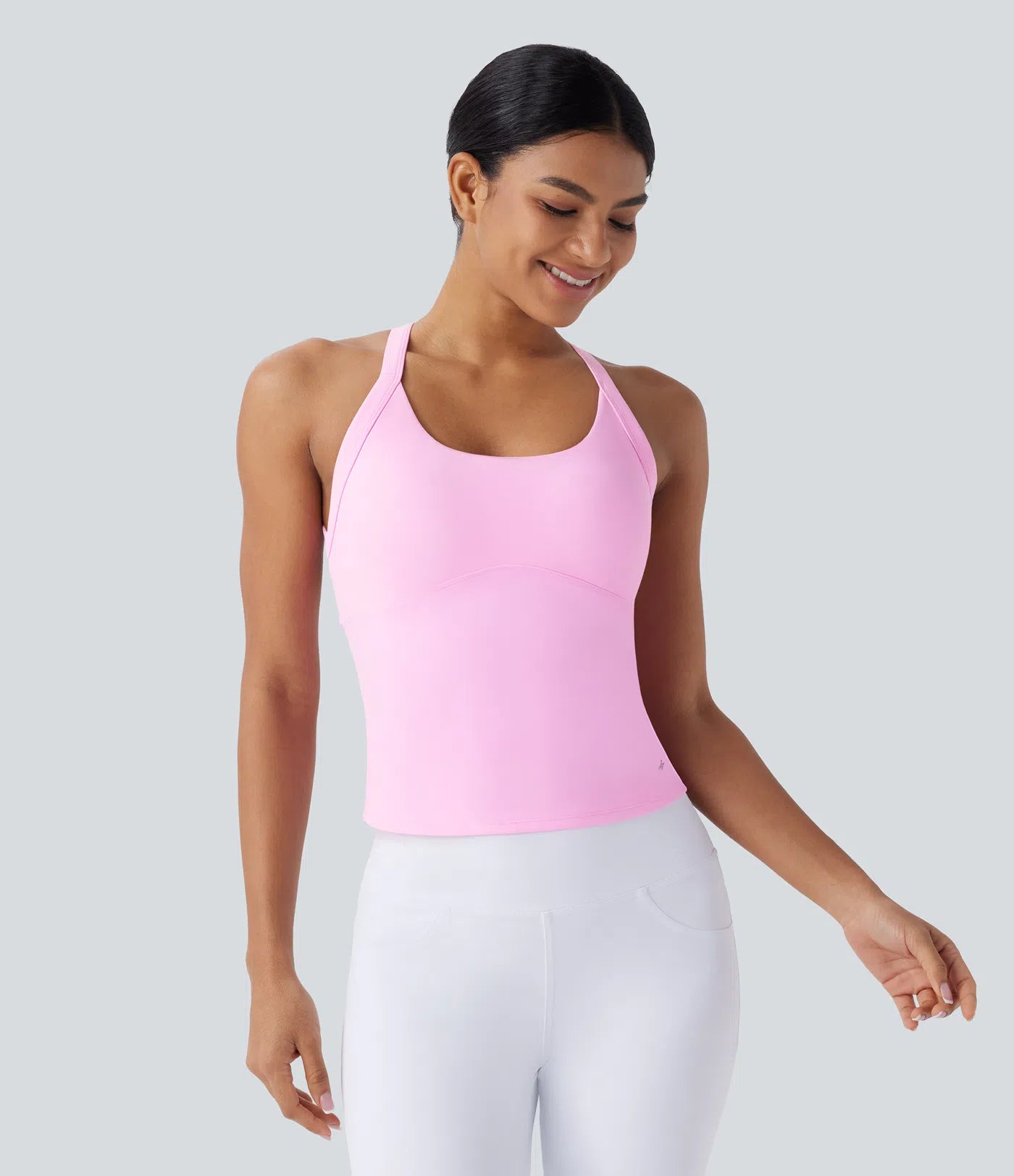 Débardeur de yoga Softlyzero™ Plush dos nu avec découpe et torsade
