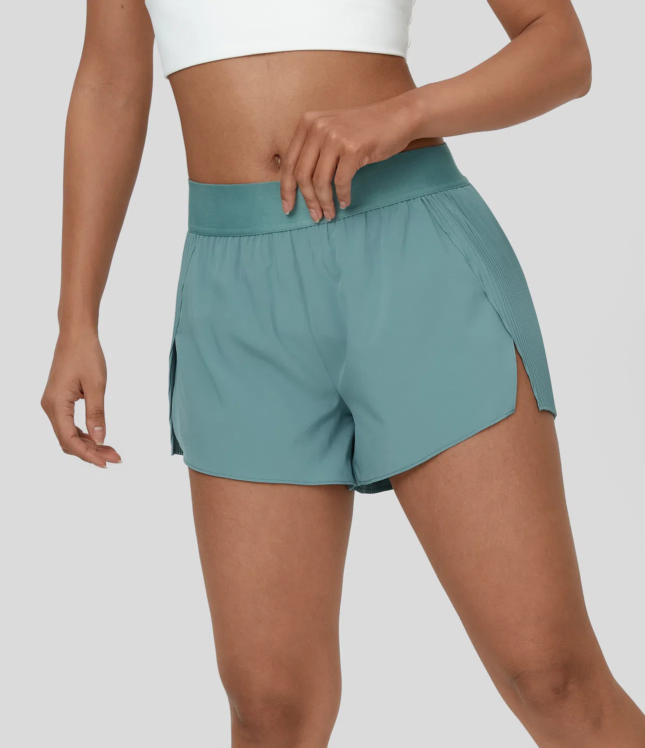 Breezeful™ Short Running Séchage Rapide Taille Mi-Haute avec Plissé Ourlet Fendu 2 en 1