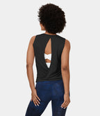 Cross Cutout Crew Neck Yoga Tank Top