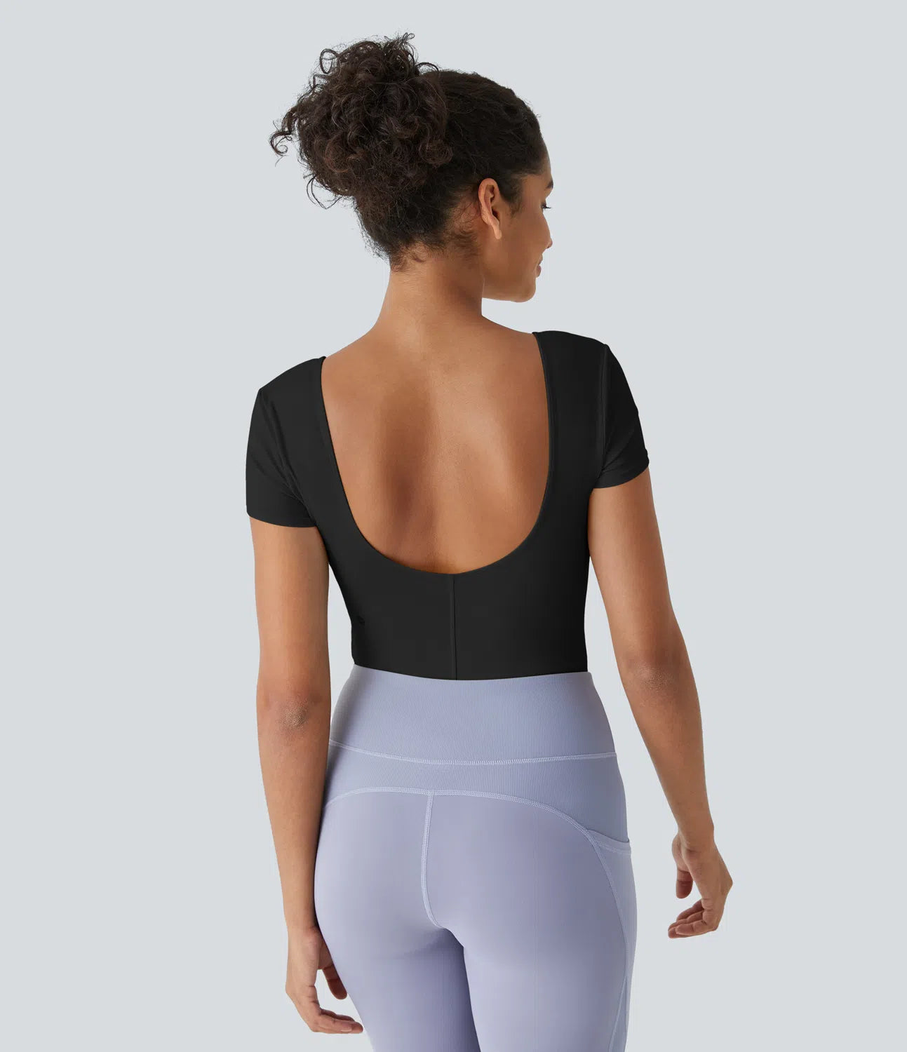 Combinaison de Yoga Sans Dos avec Découpe et Décolleté en U