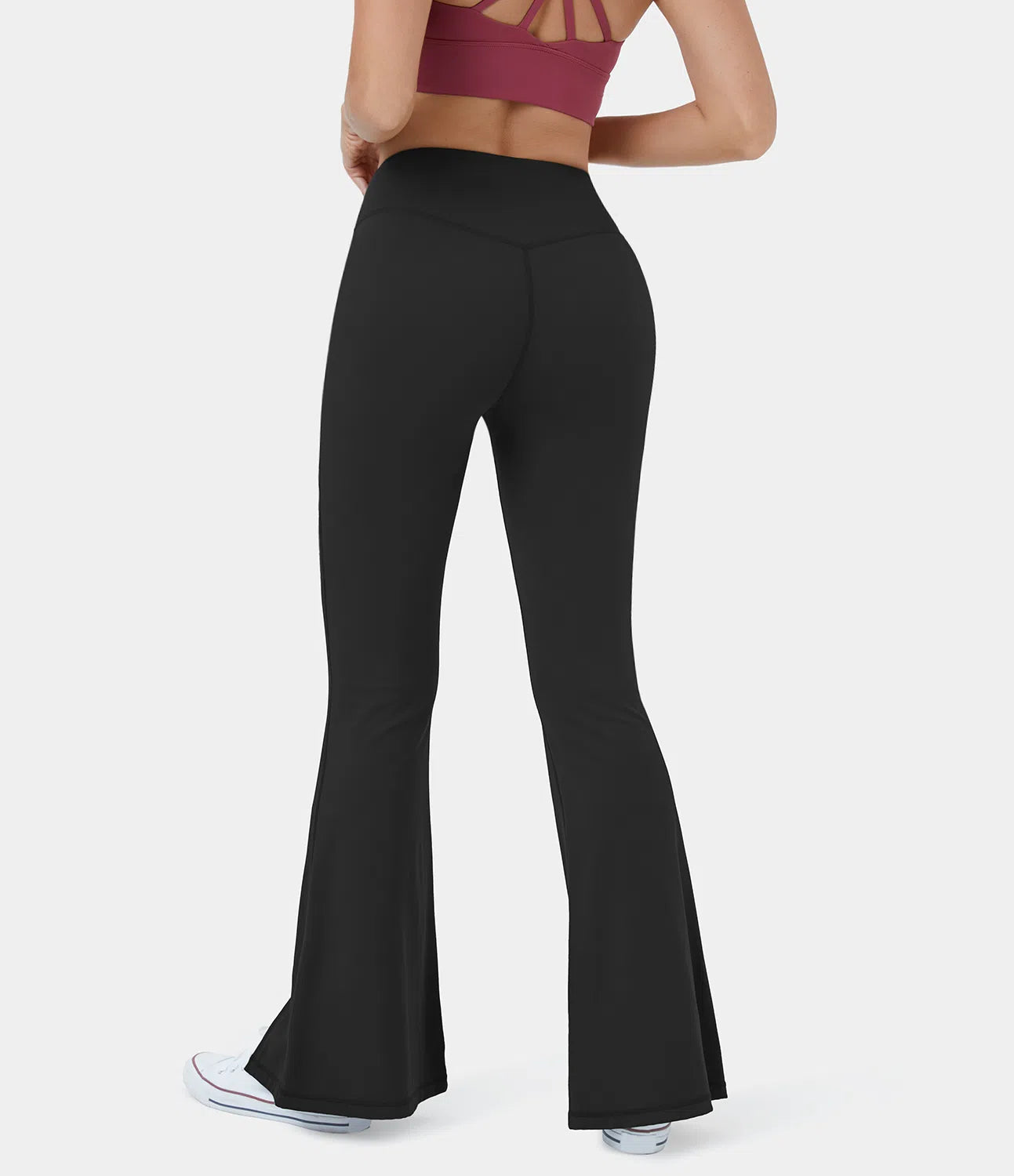 HaloTek Eco™ Yogaleggings med høy midje i plysj med delt kant og superflare
