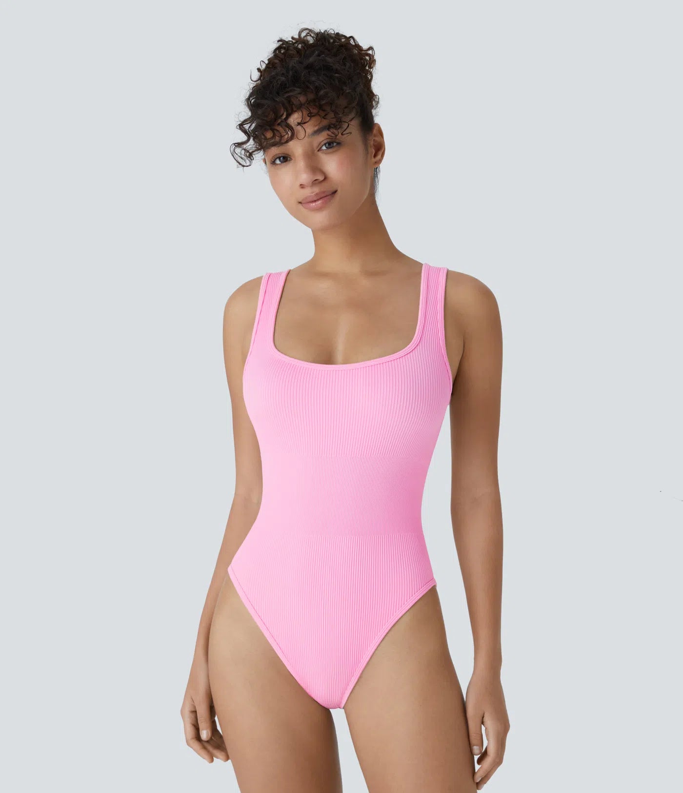 Body sans coutures à col carré et dos nu