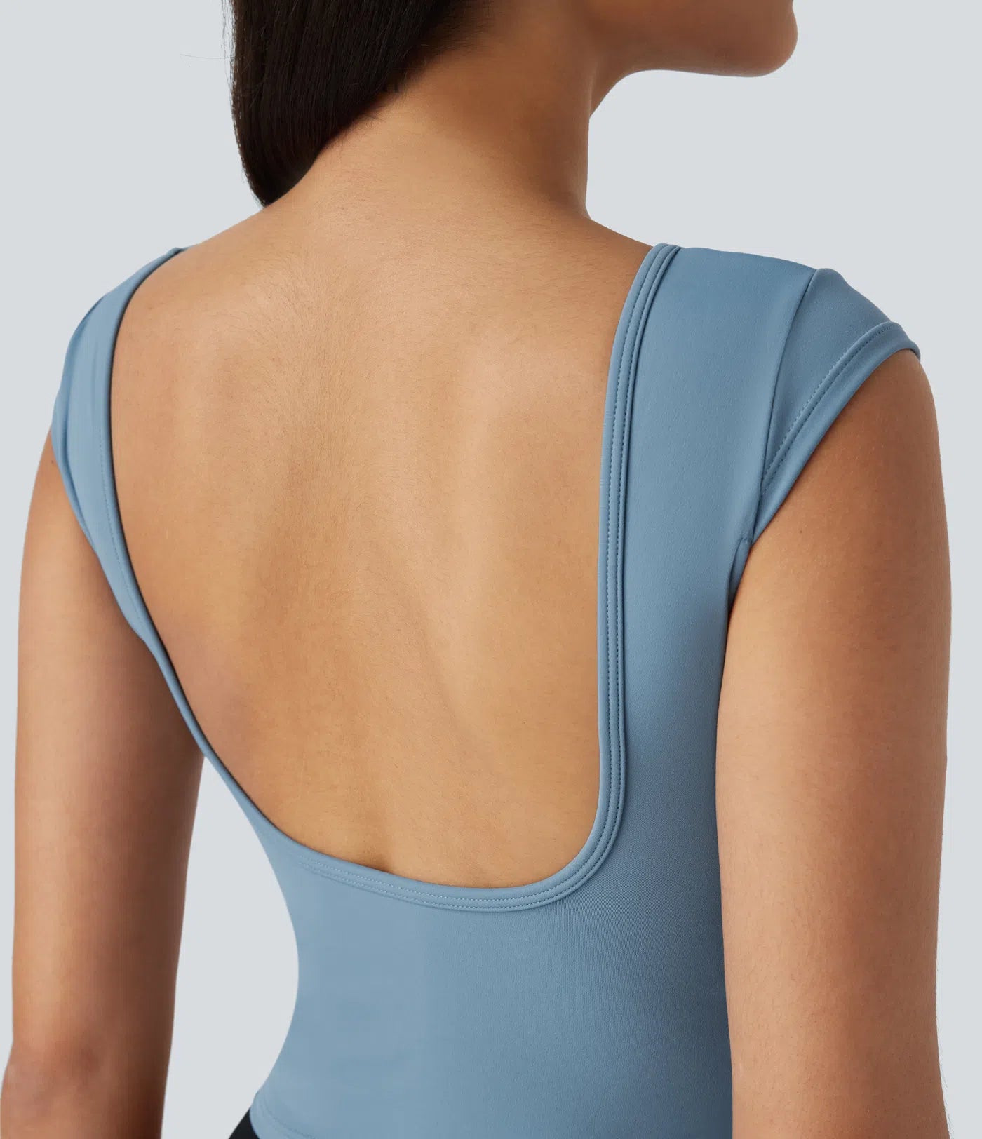 Softlyzero™ T-shirt Casual à Col Bateau et Manches Courte Dos Nu et Court - UPF50+